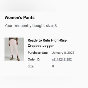 Lululemon Joggers - Ready to Rulu High-waisted Cropped
